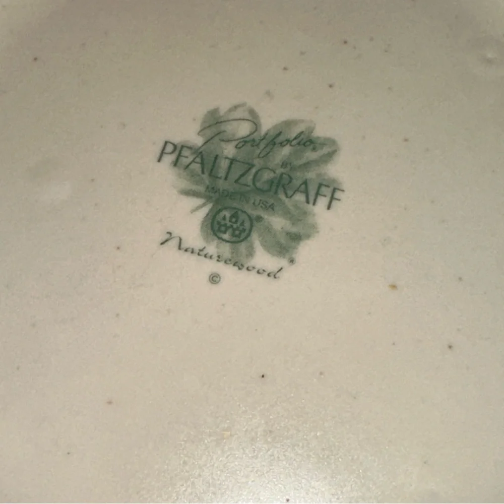 Pfaltzgraff Naturewood Stoneware Set - 12pc Botanical Cottagecore Dishes VTG